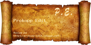Prokopp Edit névjegykártya